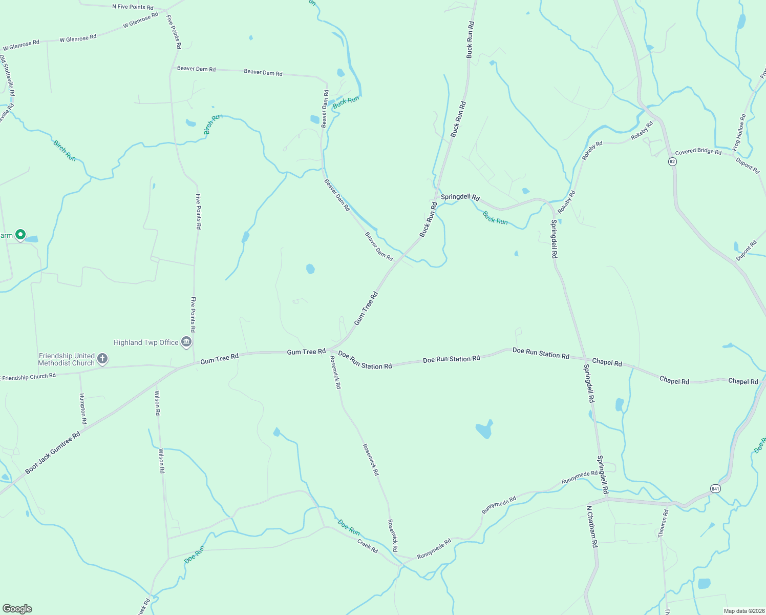 map of restaurants, bars, coffee shops, grocery stores, and more near 308 Gum Tree Road in Coatesville