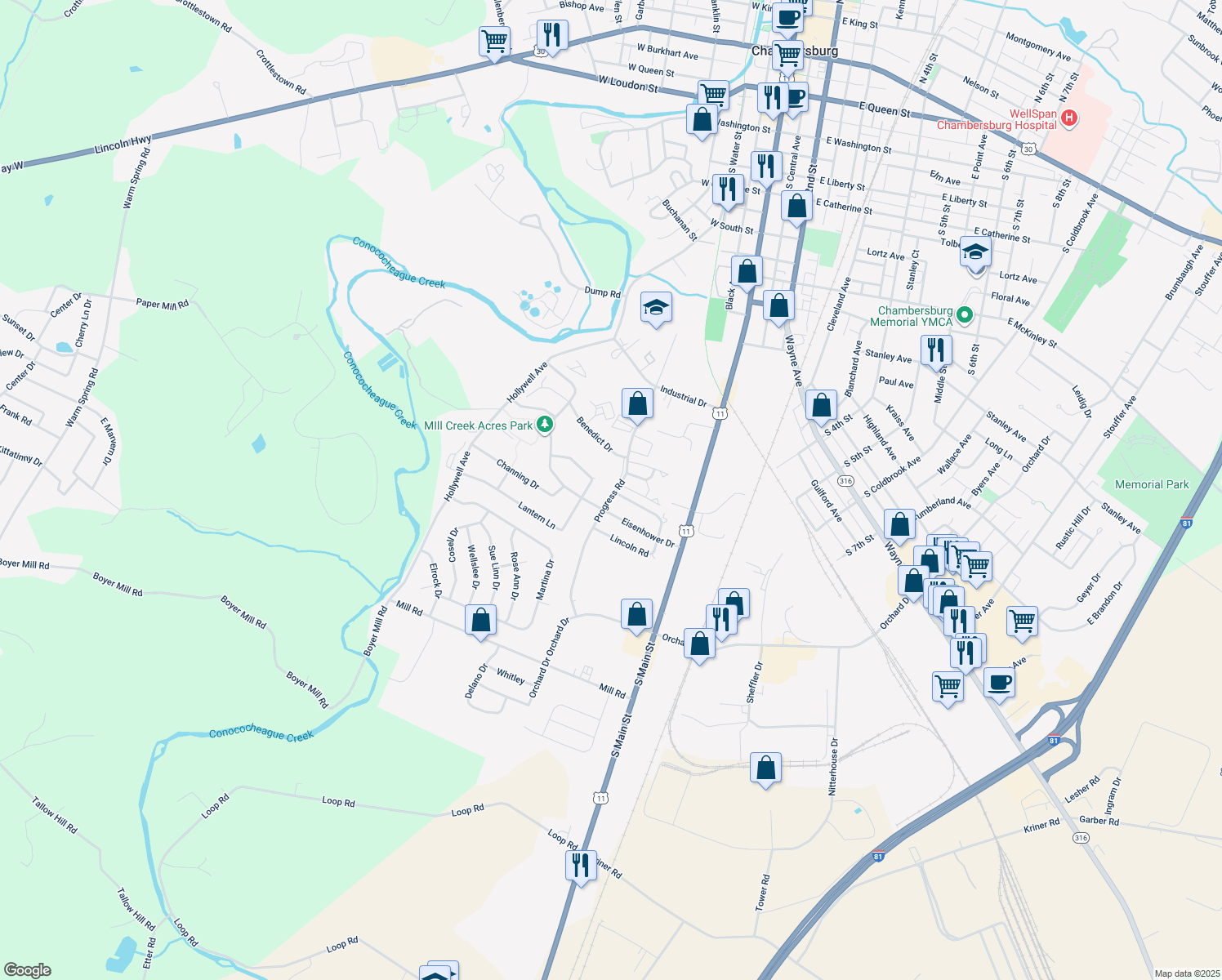 1065 Progress Road, Chambersburg PA Walk Score