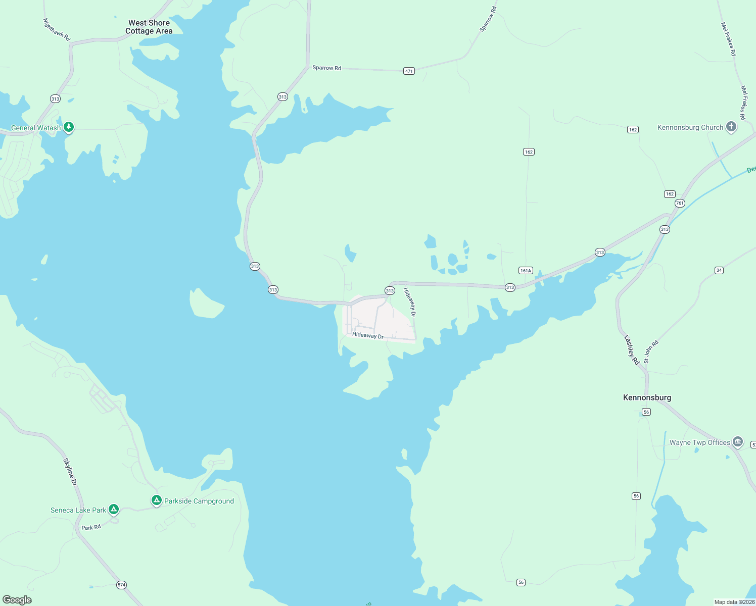 map of restaurants, bars, coffee shops, grocery stores, and more near 23305 Lashley Road in Senecaville