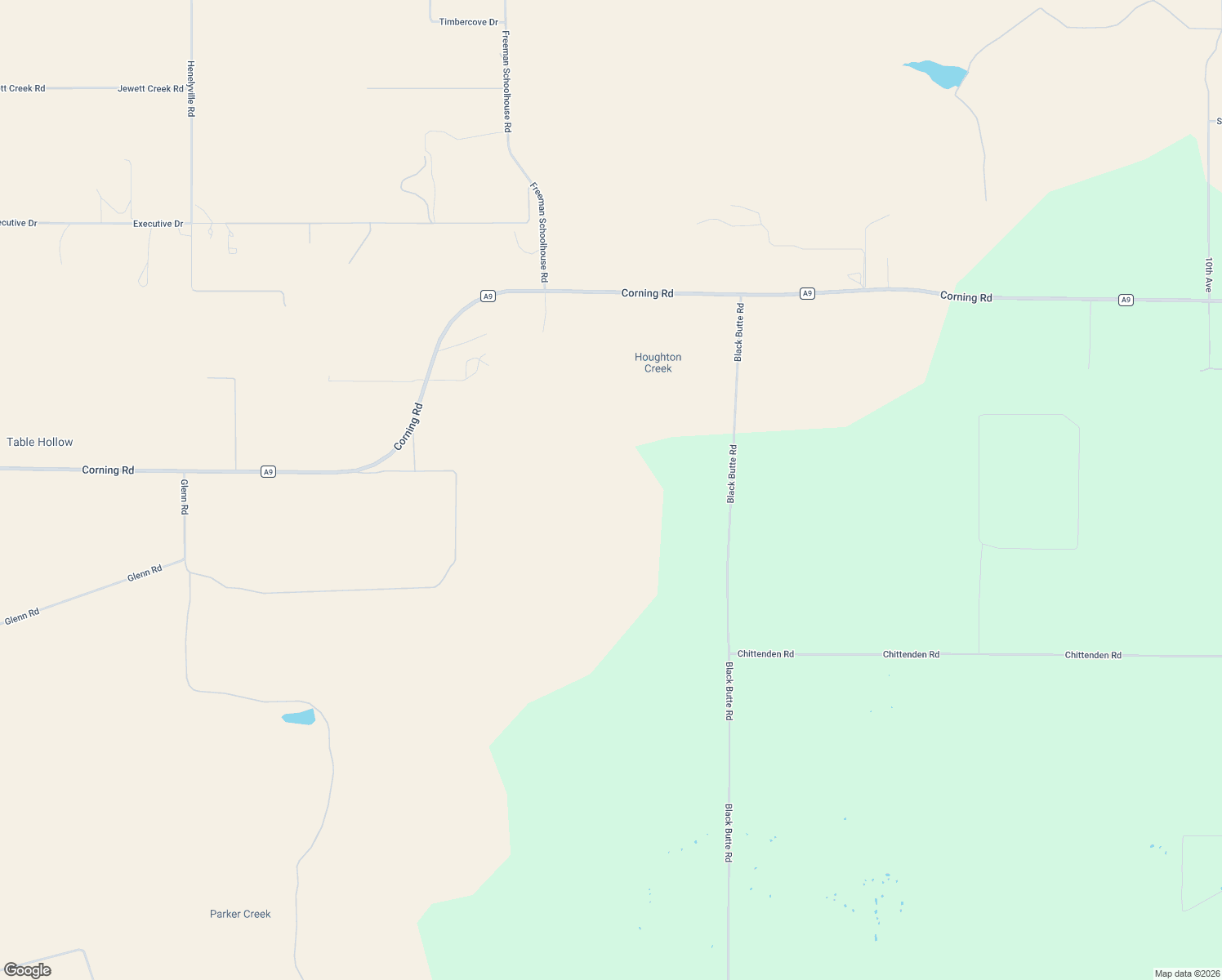 map of restaurants, bars, coffee shops, grocery stores, and more near 4393 Black Butte Road in Corning