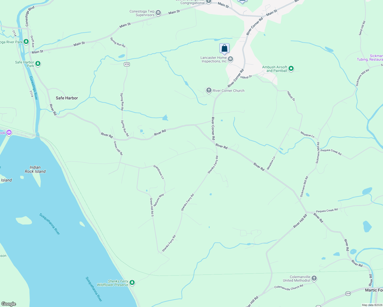 map of restaurants, bars, coffee shops, grocery stores, and more near 88 Buck Run Road in Conestoga