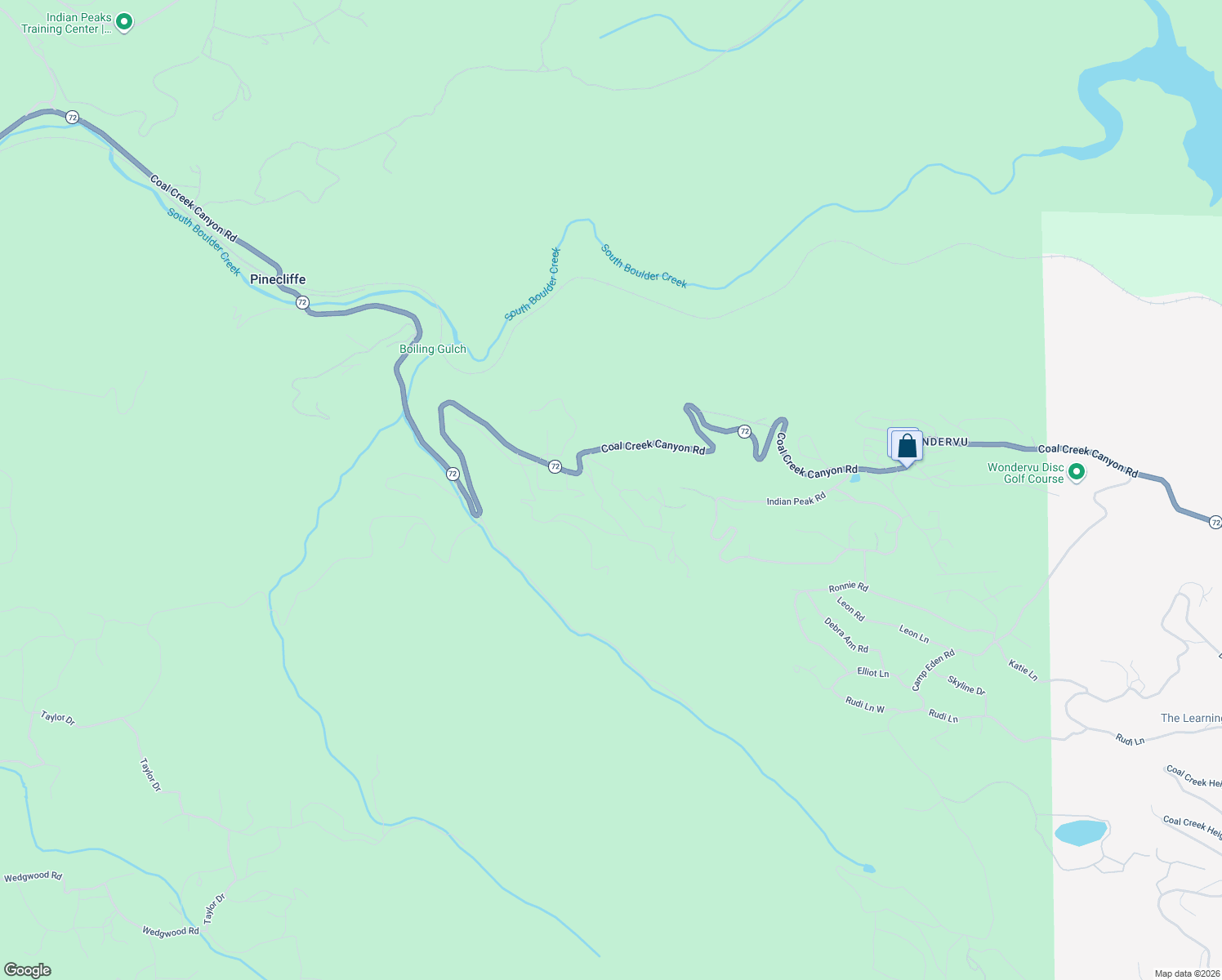 map of restaurants, bars, coffee shops, grocery stores, and more near 123 Black Bear Trail in Golden