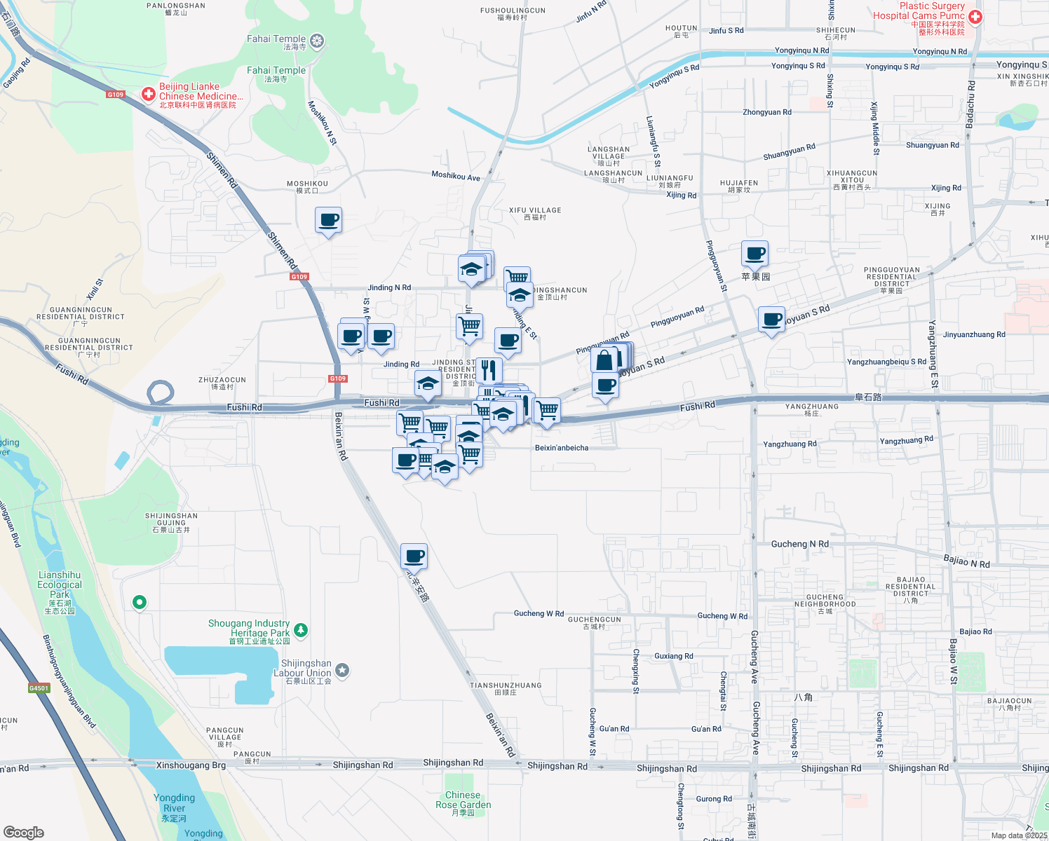 map of restaurants, bars, coffee shops, grocery stores, and more near in 