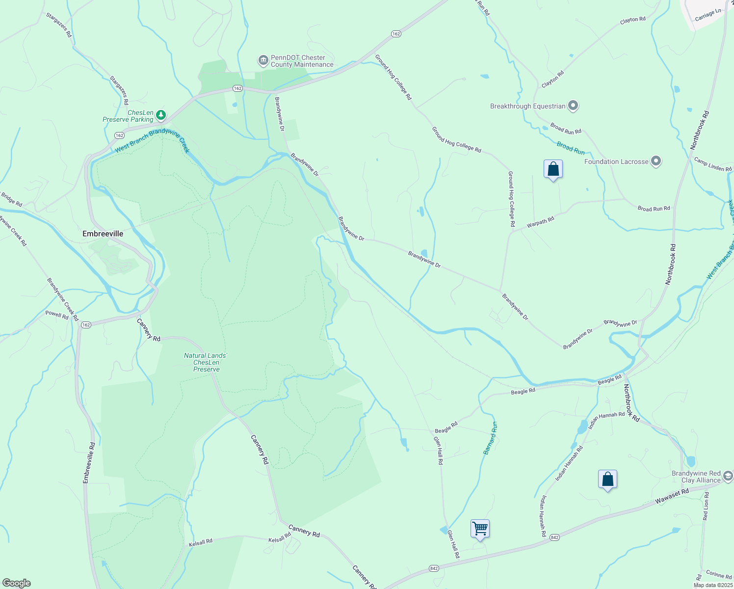 map of restaurants, bars, coffee shops, grocery stores, and more near 1058-1098 Glen Hall Road in Kennett Square