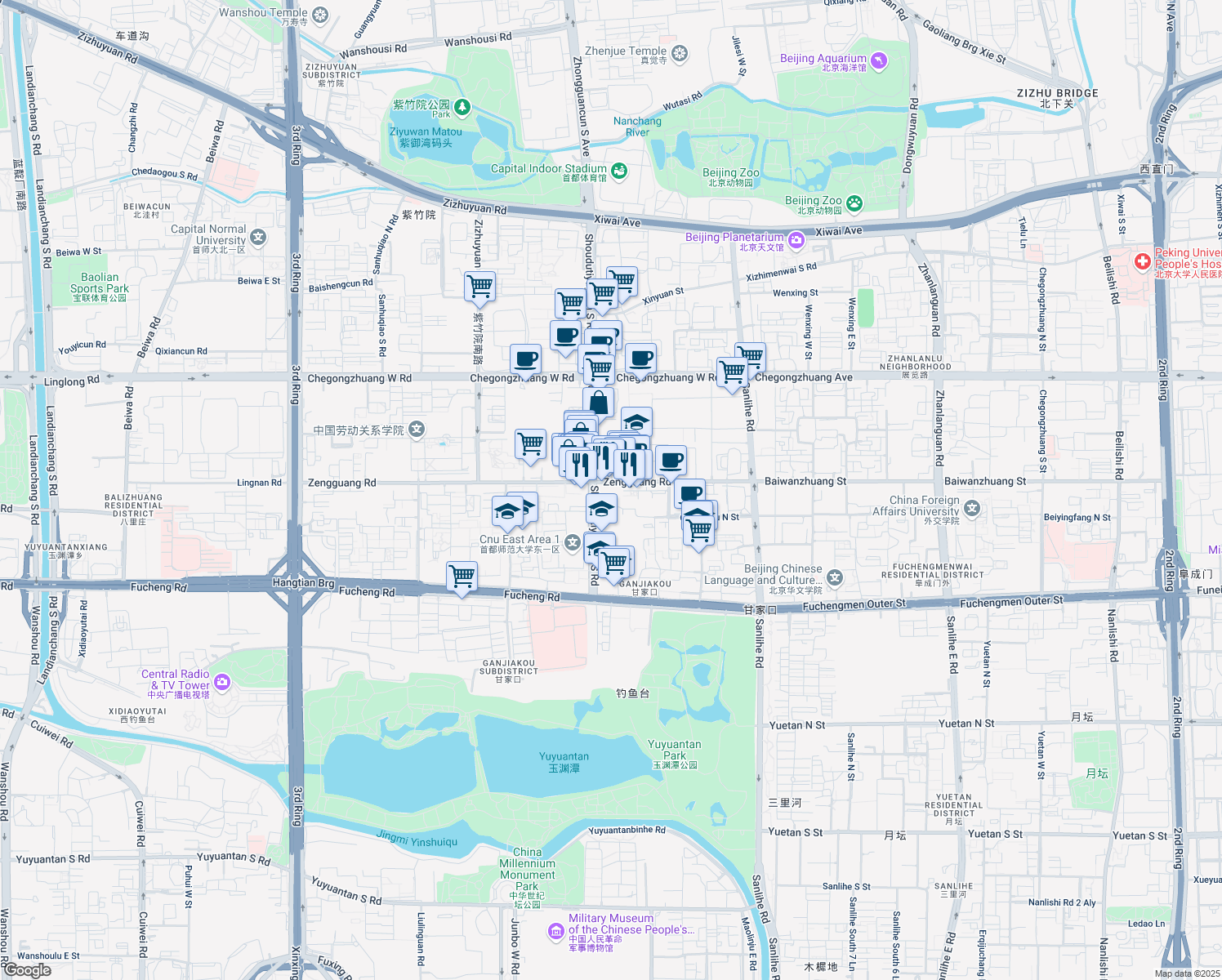 map of restaurants, bars, coffee shops, grocery stores, and more near in 