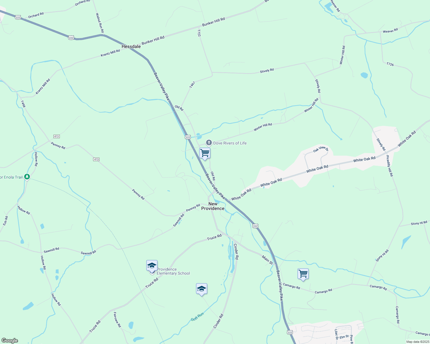 map of restaurants, bars, coffee shops, grocery stores, and more near 917A Old Road in Strasburg