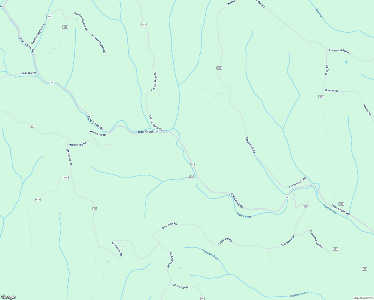 map of restaurants, bars, coffee shops, grocery stores, and more near 52585 Pipe Creek Road in Jacobsburg