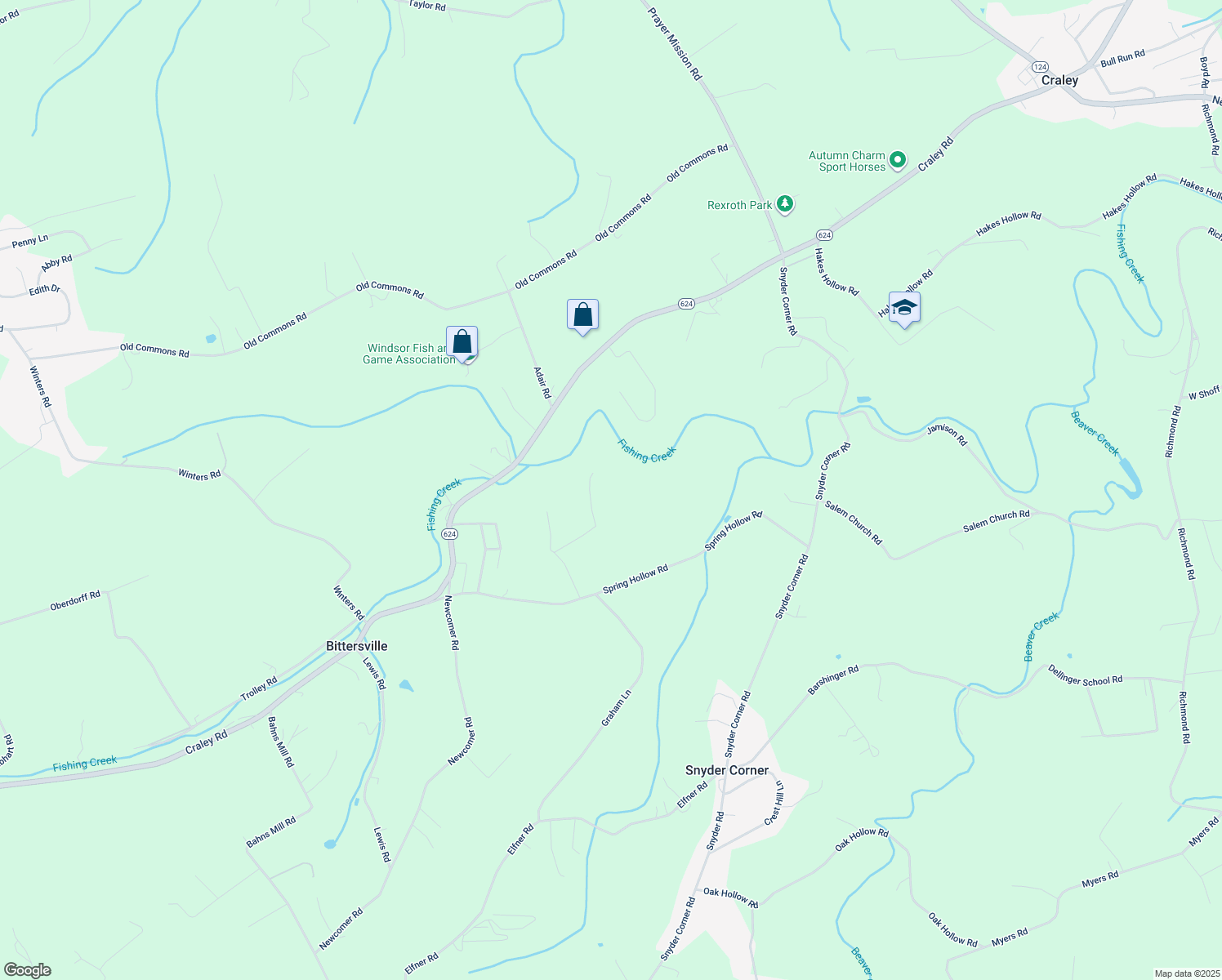 map of restaurants, bars, coffee shops, grocery stores, and more near 81 Miller Ln in Windsor
