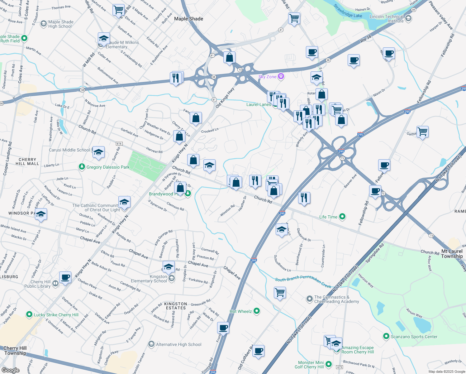 25 Church Road, Maple Shade Township NJ Walk Score