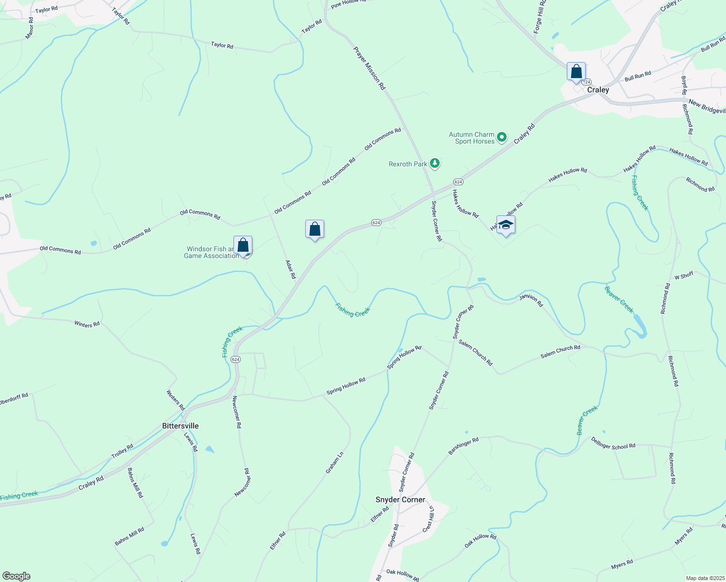 map of restaurants, bars, coffee shops, grocery stores, and more near 115 Massa Drive in Windsor