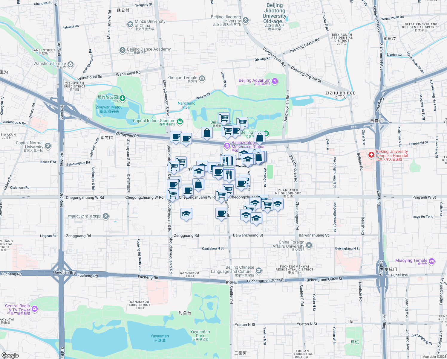 map of restaurants, bars, coffee shops, grocery stores, and more near in 