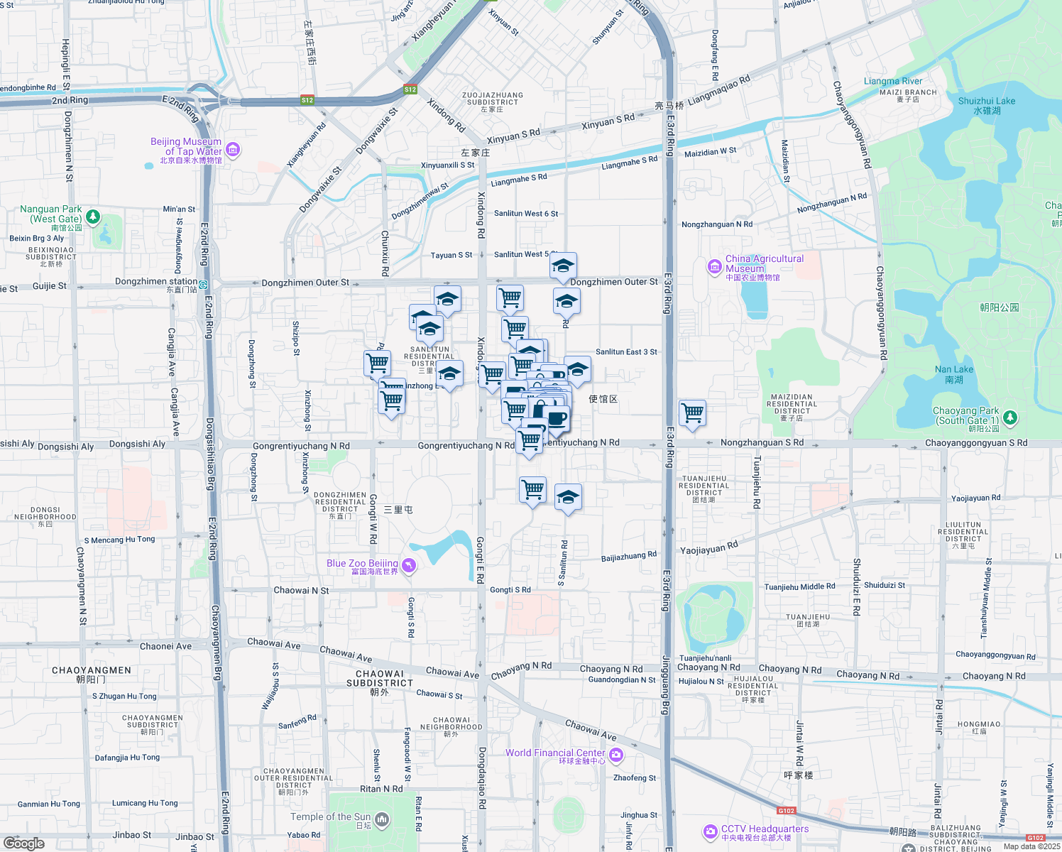 map of restaurants, bars, coffee shops, grocery stores, and more near in 