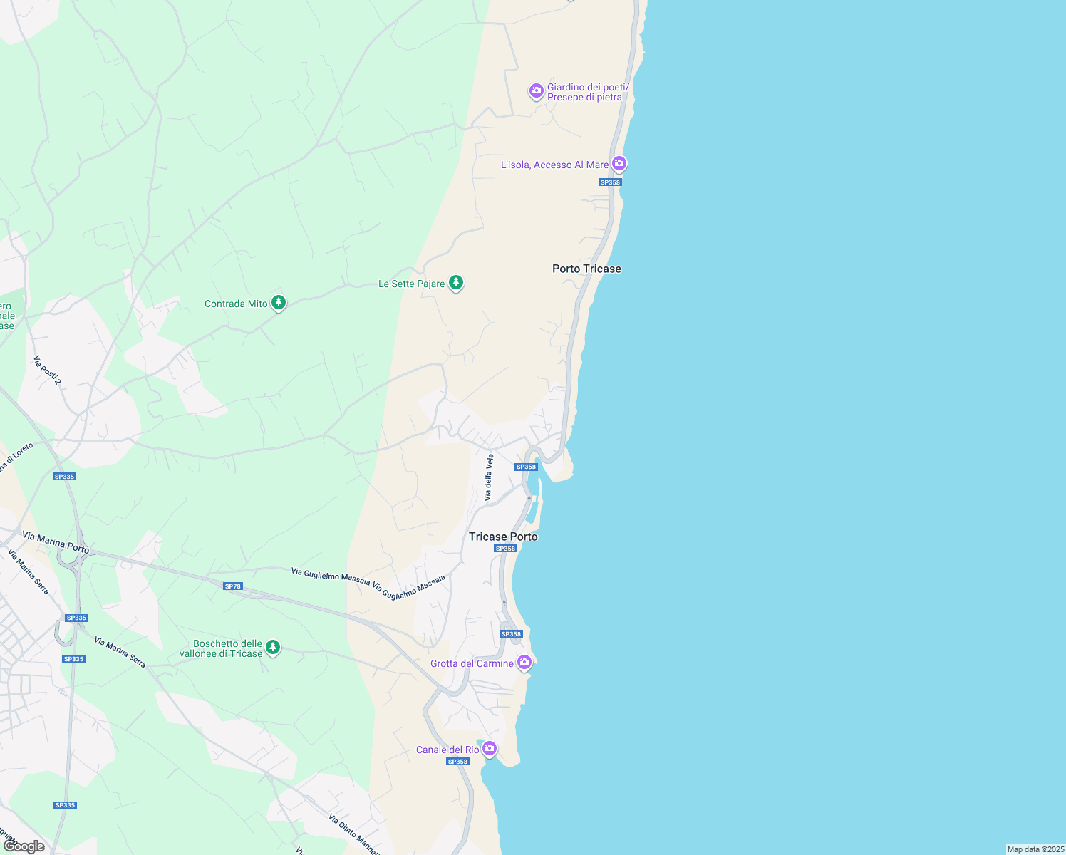 map of restaurants, bars, coffee shops, grocery stores, and more near 5 Via Matteo Ricci in Marina Porto