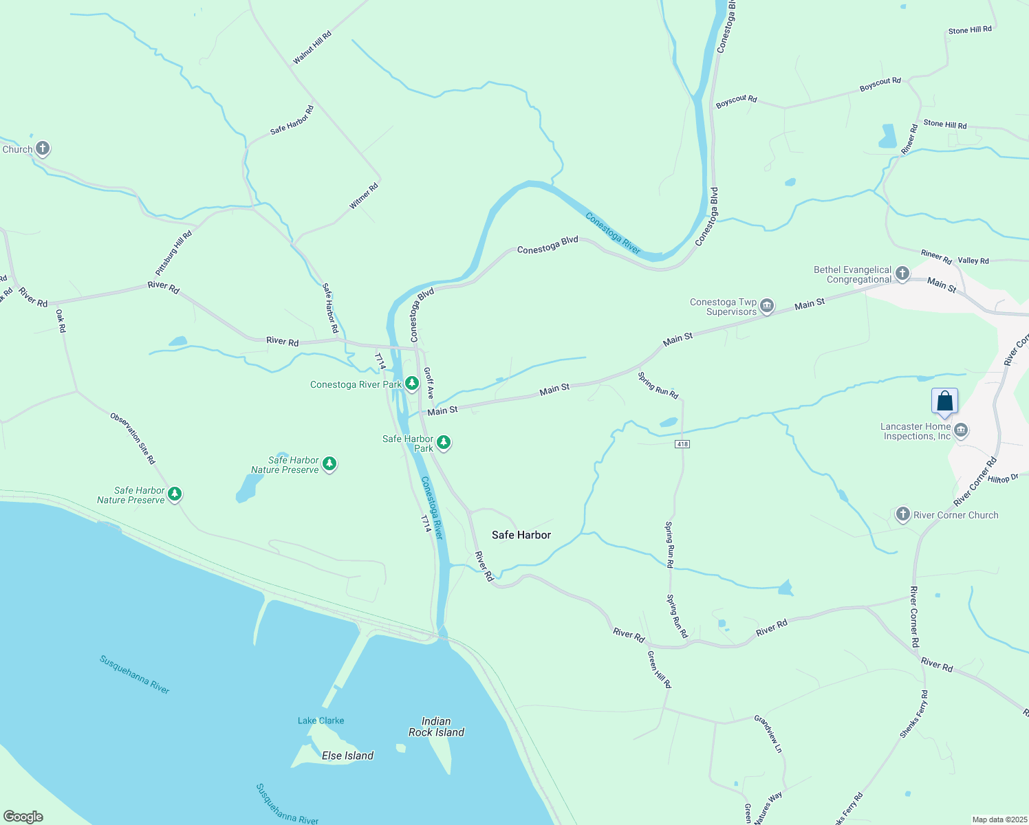 map of restaurants, bars, coffee shops, grocery stores, and more near 4430 Main Street in Conestoga