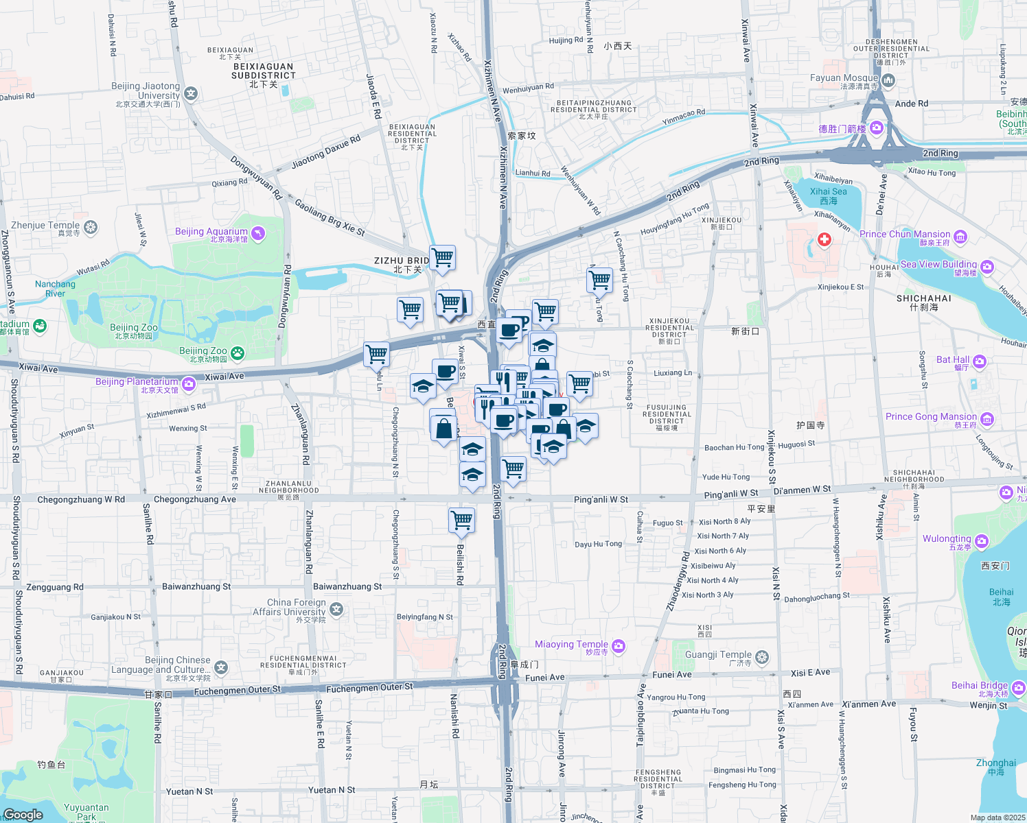 map of restaurants, bars, coffee shops, grocery stores, and more near in 