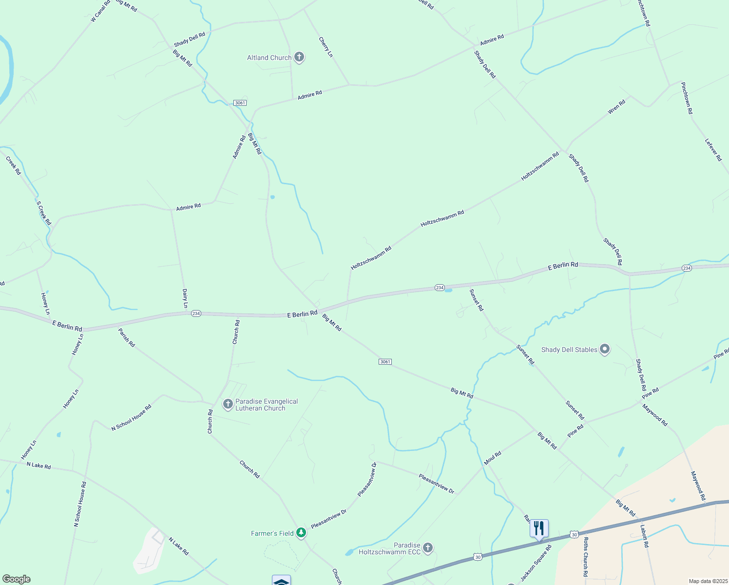 map of restaurants, bars, coffee shops, grocery stores, and more near 4959 East Berlin Road in Thomasville