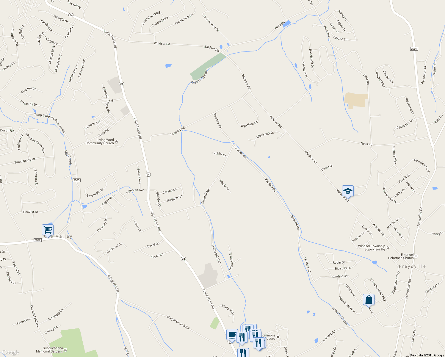 map of restaurants, bars, coffee shops, grocery stores, and more near 420 Steinfelt Rd in Red Lion