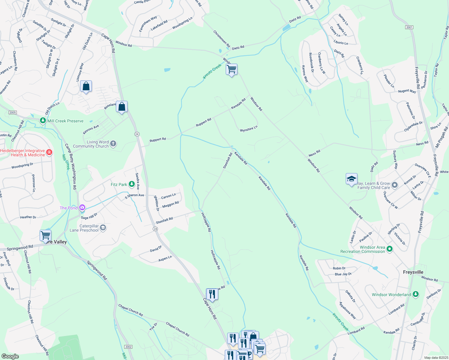 map of restaurants, bars, coffee shops, grocery stores, and more near 440 Steinfelt Road in Red Lion
