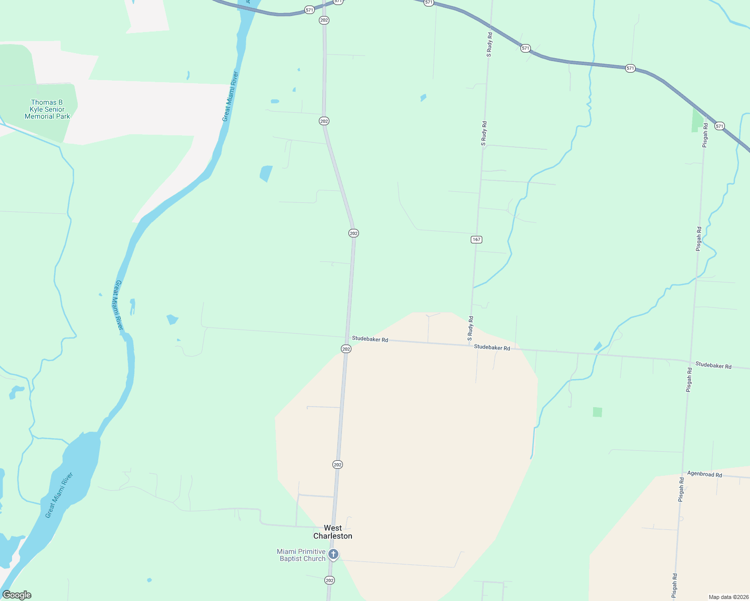 map of restaurants, bars, coffee shops, grocery stores, and more near 4547 Studebaker Rd in Tipp City