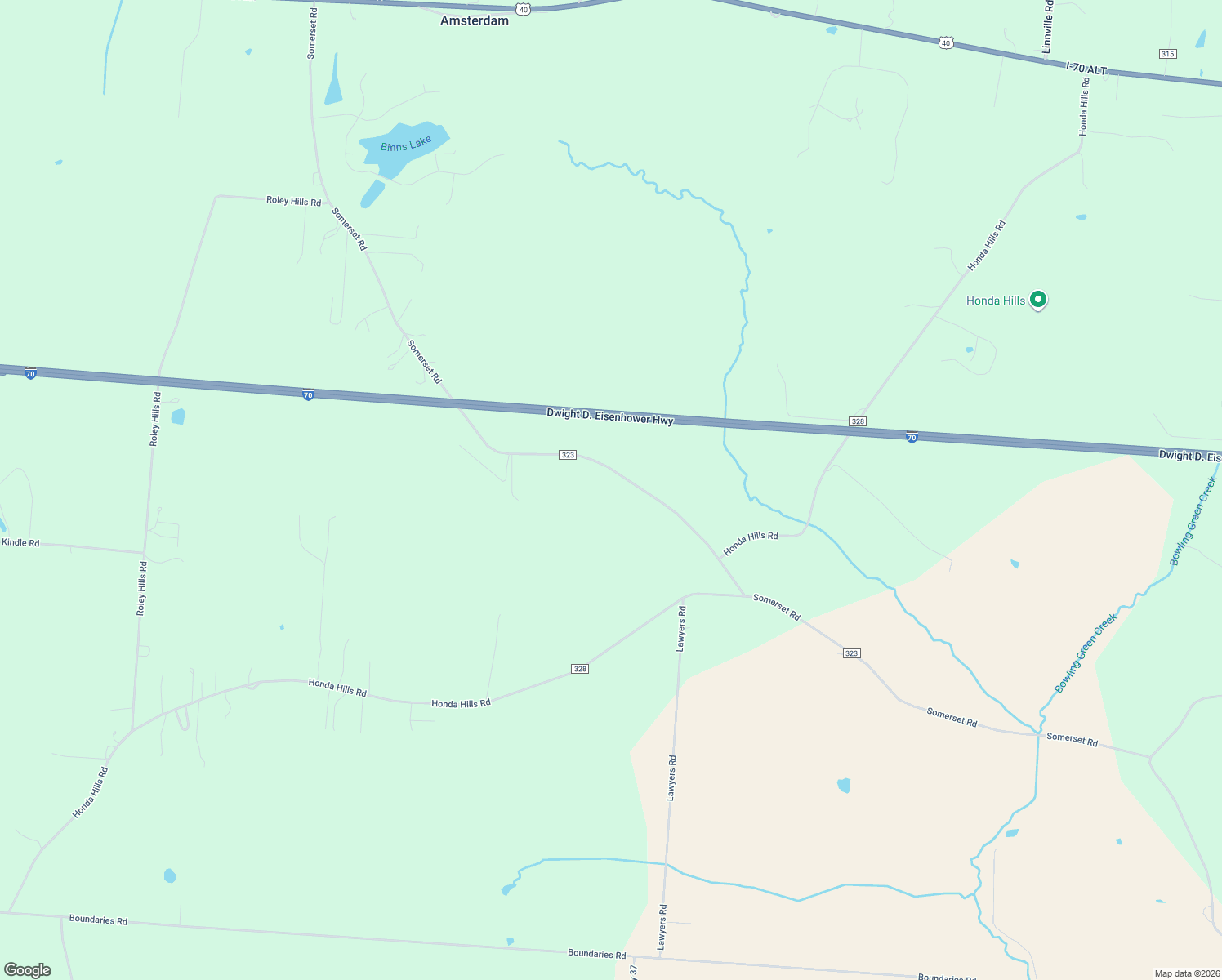 map of restaurants, bars, coffee shops, grocery stores, and more near 9148 Somerset Road in Thornville