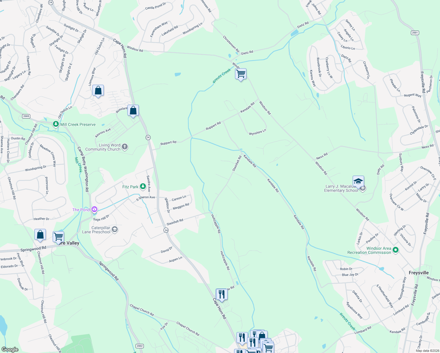 map of restaurants, bars, coffee shops, grocery stores, and more near 425 Steinfelt Rd in Red Lion