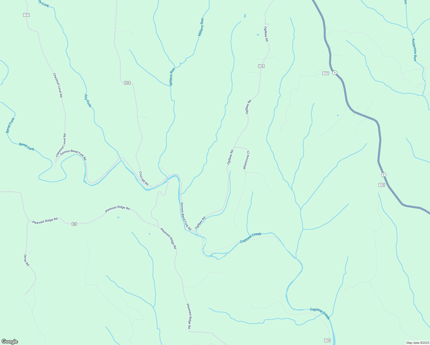 map of restaurants, bars, coffee shops, grocery stores, and more near 58630 Ogilbee Road in Jacobsburg