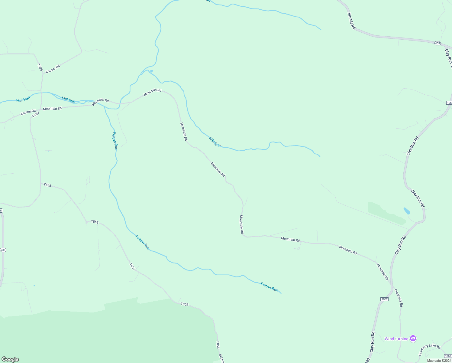 map of restaurants, bars, coffee shops, grocery stores, and more near Mountain Road in Fayette County