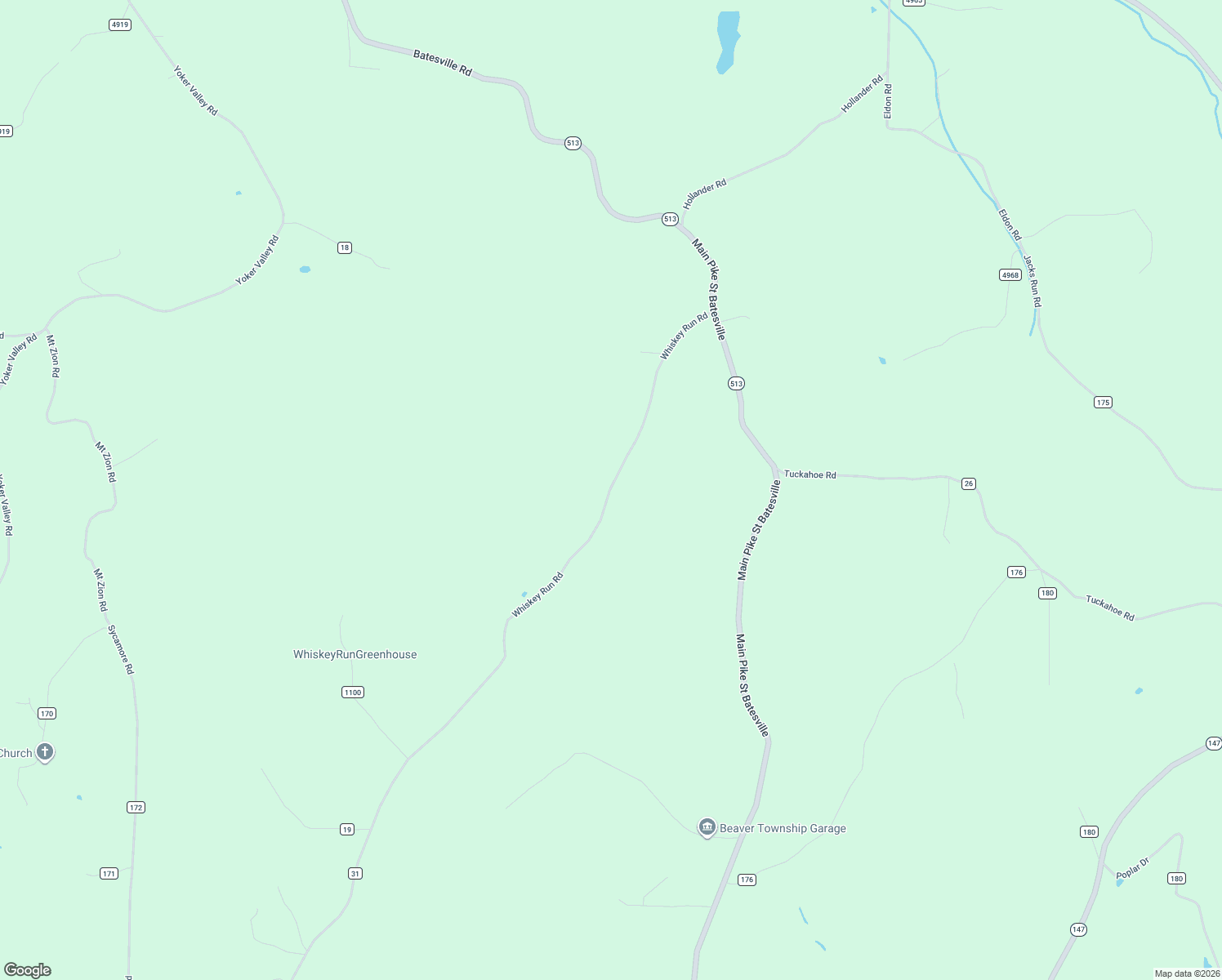 map of restaurants, bars, coffee shops, grocery stores, and more near 57979 Whiskey Run Road in Quaker City