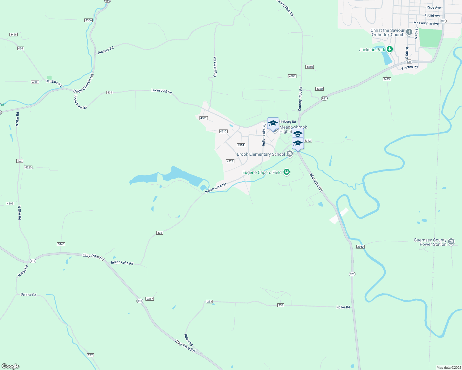 map of restaurants, bars, coffee shops, grocery stores, and more near 9498 Indian Lake Road in Byesville