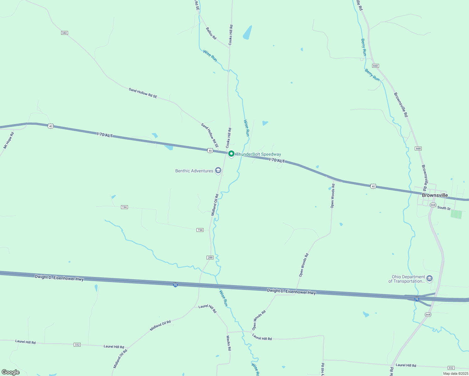 map of restaurants, bars, coffee shops, grocery stores, and more near 10133 Midland Oil Road in Glenford