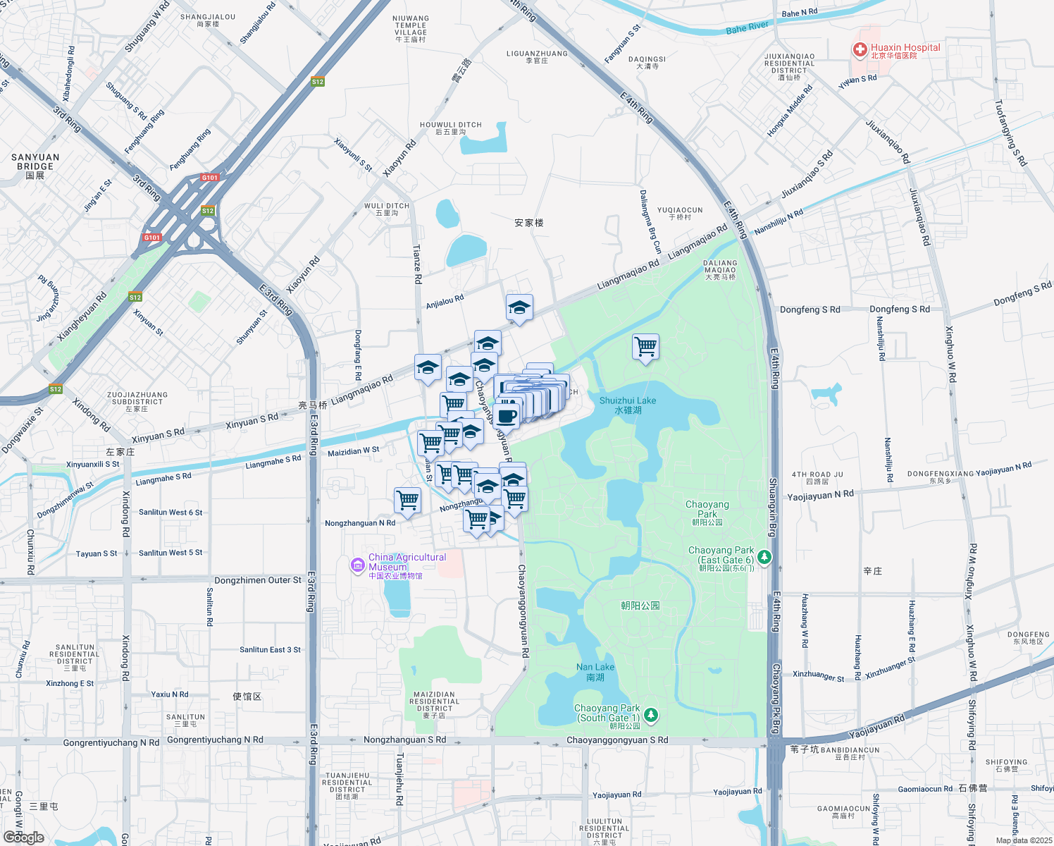 map of restaurants, bars, coffee shops, grocery stores, and more near in 