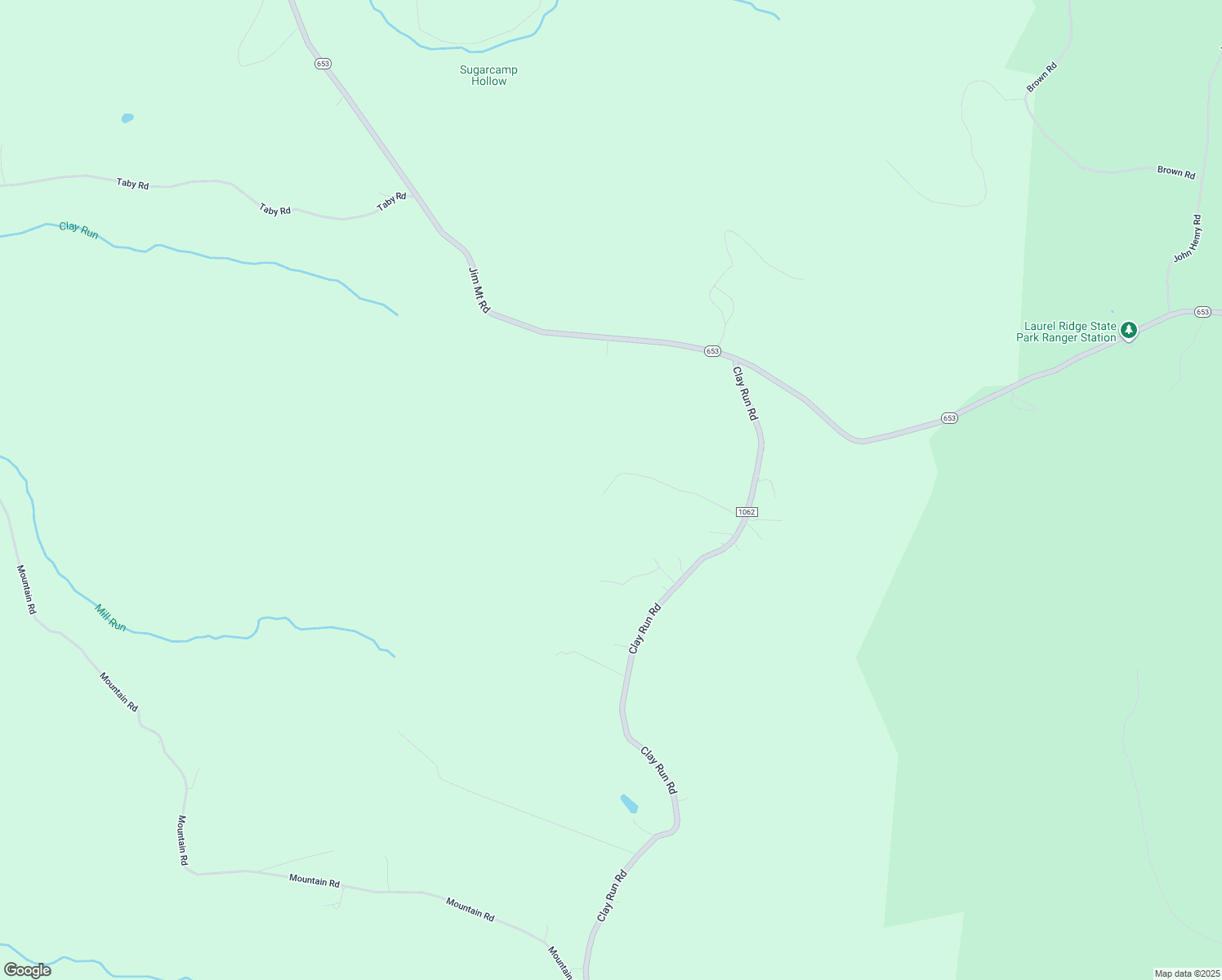 map of restaurants, bars, coffee shops, grocery stores, and more near 615 Clay Run Road in Mill Run