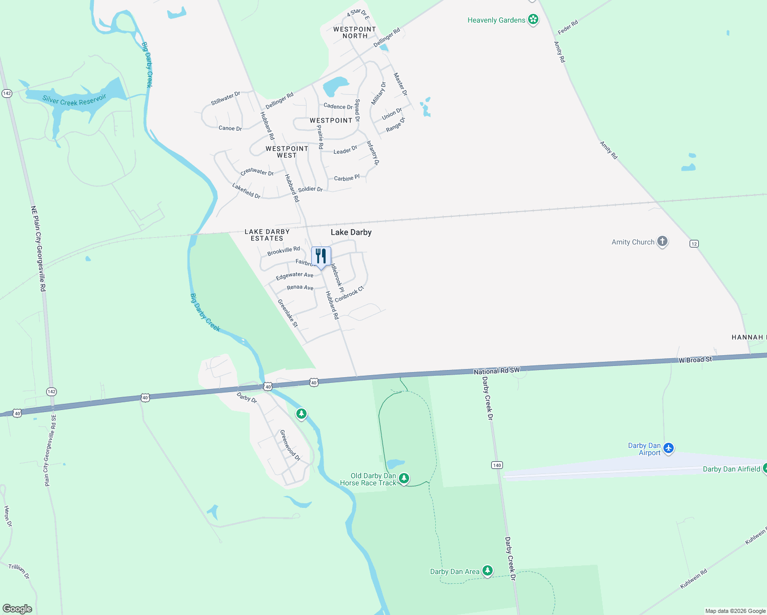 map of restaurants, bars, coffee shops, grocery stores, and more near 8400 Blue Lake Circle in Galloway