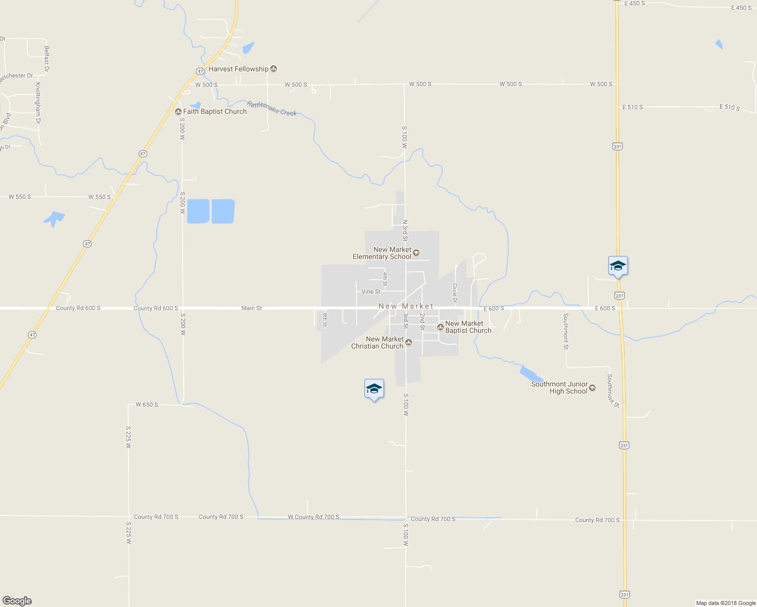 map of restaurants, bars, coffee shops, grocery stores, and more near 208 Main Street in New Market