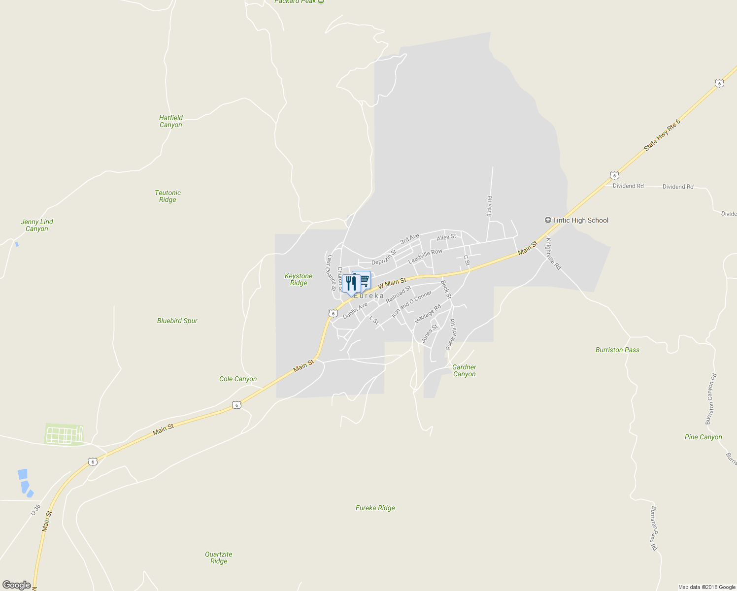 map of restaurants, bars, coffee shops, grocery stores, and more near in Eureka