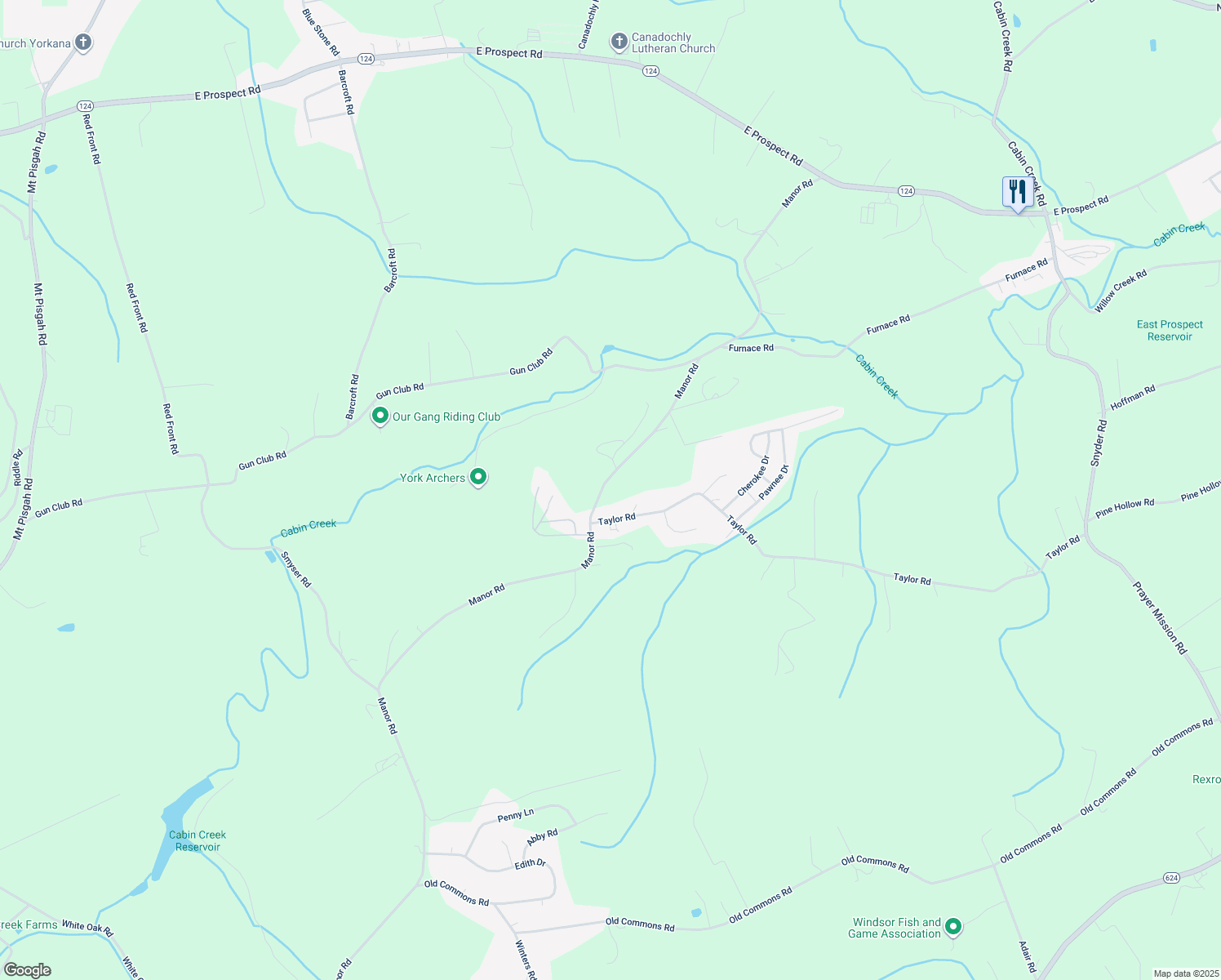 map of restaurants, bars, coffee shops, grocery stores, and more near 1702 Manor Rd in Windsor