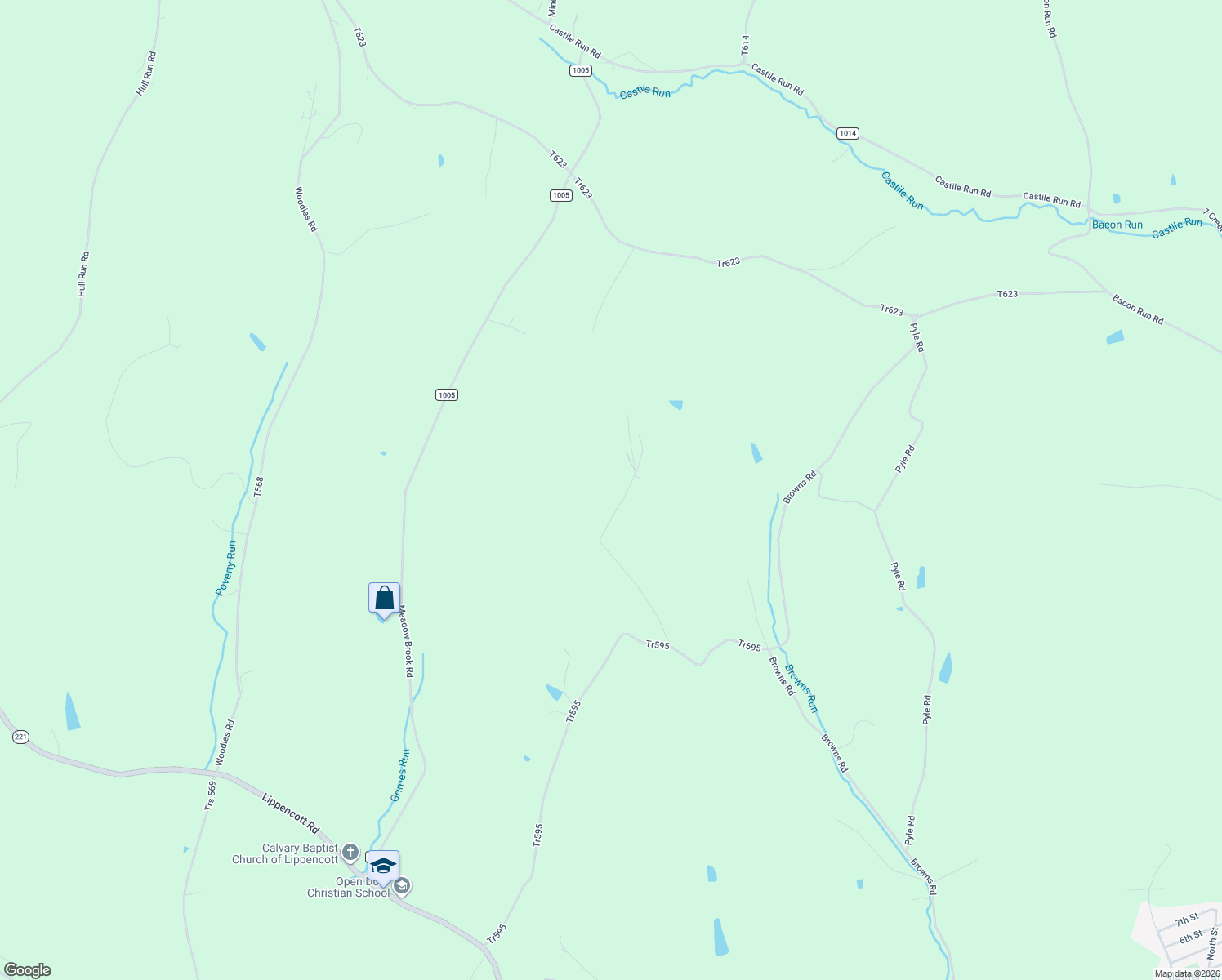 map of restaurants, bars, coffee shops, grocery stores, and more near 229 Tr780 in Waynesburg