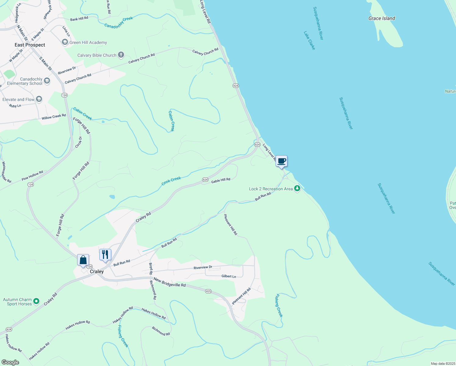map of restaurants, bars, coffee shops, grocery stores, and more near 53 Gable Hill Road in Wrightsville