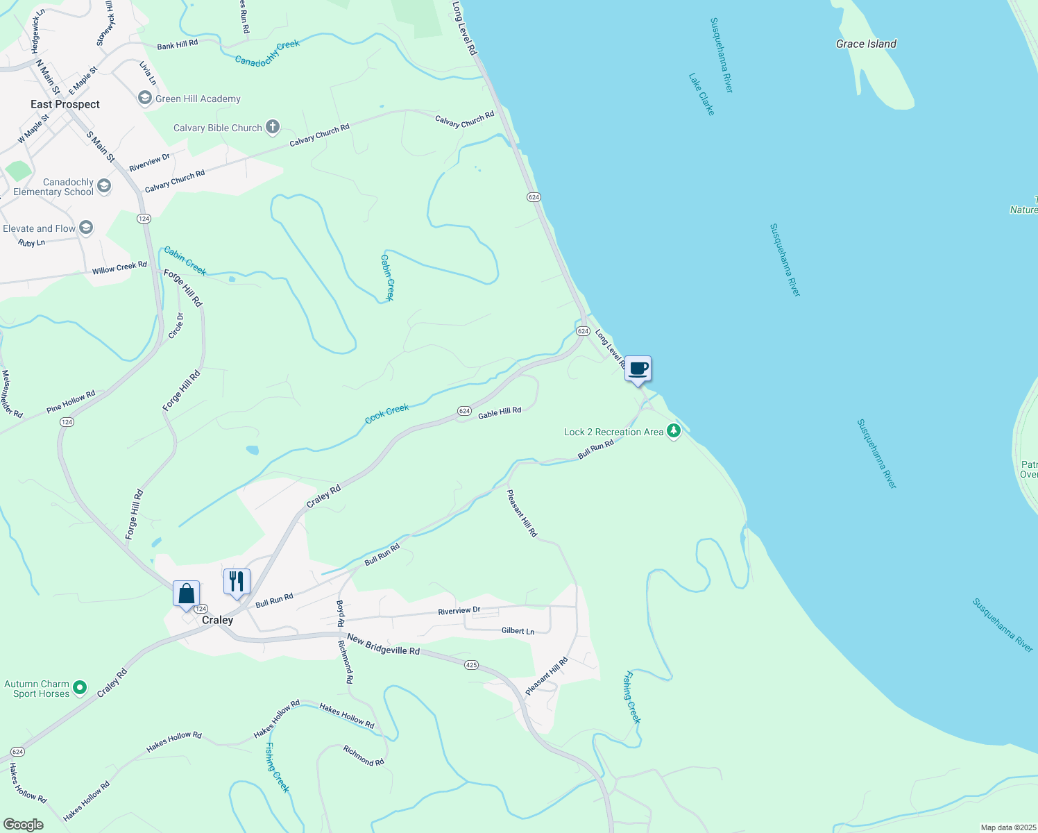 map of restaurants, bars, coffee shops, grocery stores, and more near 53 Gable Hill Road in Wrightsville