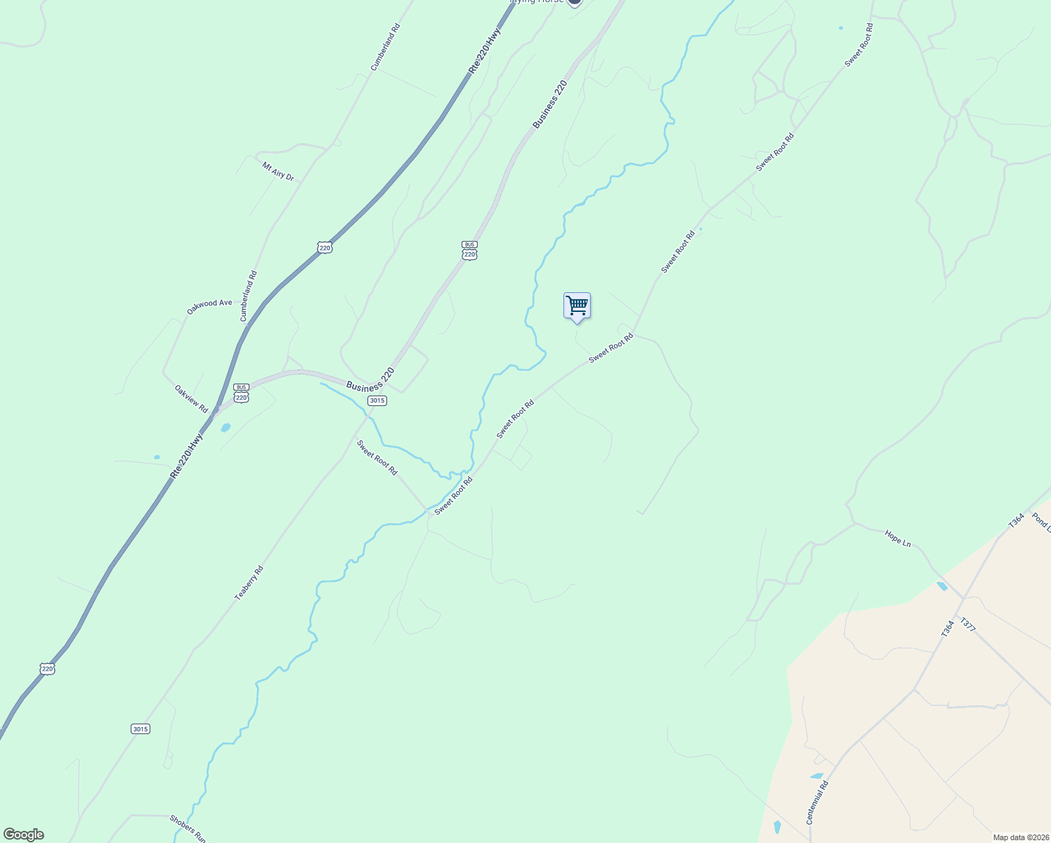 map of restaurants, bars, coffee shops, grocery stores, and more near Sweet Root Road in Bedford