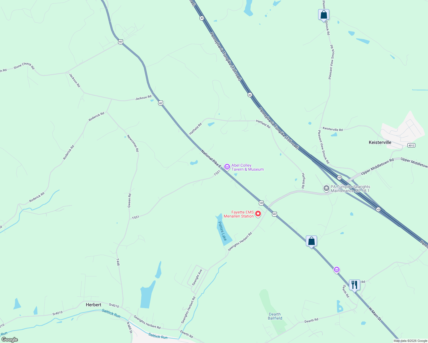 map of restaurants, bars, coffee shops, grocery stores, and more near 115 Snuff Ridge Road in New Salem