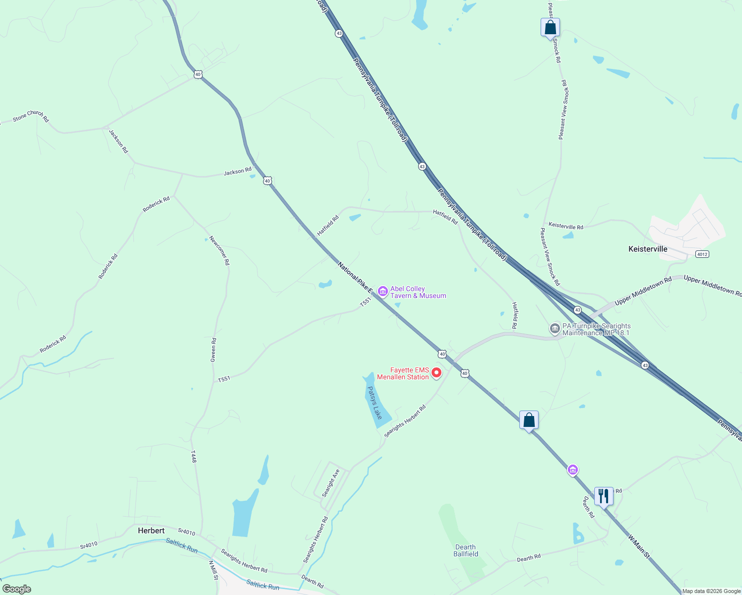 map of restaurants, bars, coffee shops, grocery stores, and more near 115 Snuff Ridge Road in New Salem