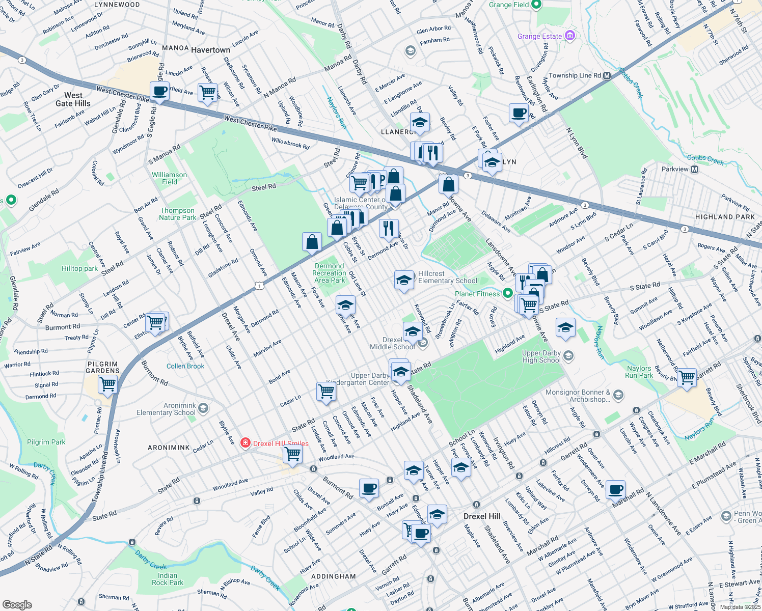 1032 Cobbs St, Drexel Hill PA Walk Score