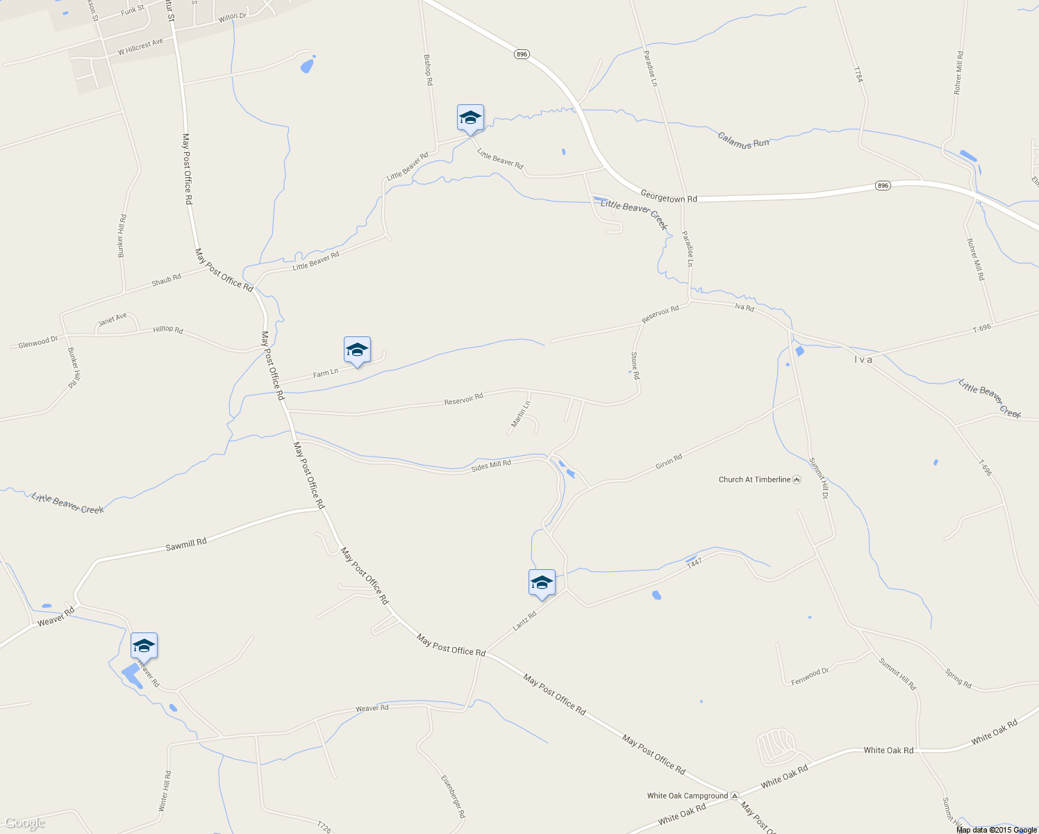 map of restaurants, bars, coffee shops, grocery stores, and more near 23 Martin Lane in Strasburg