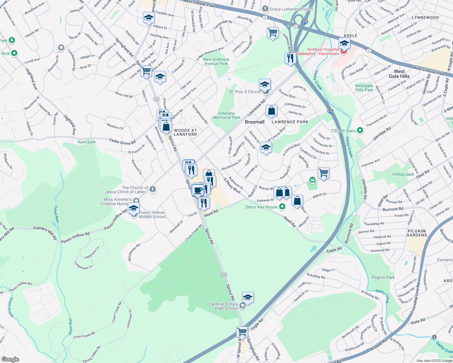 315 South Parkway Boulevard, Broomall PA Walk Score