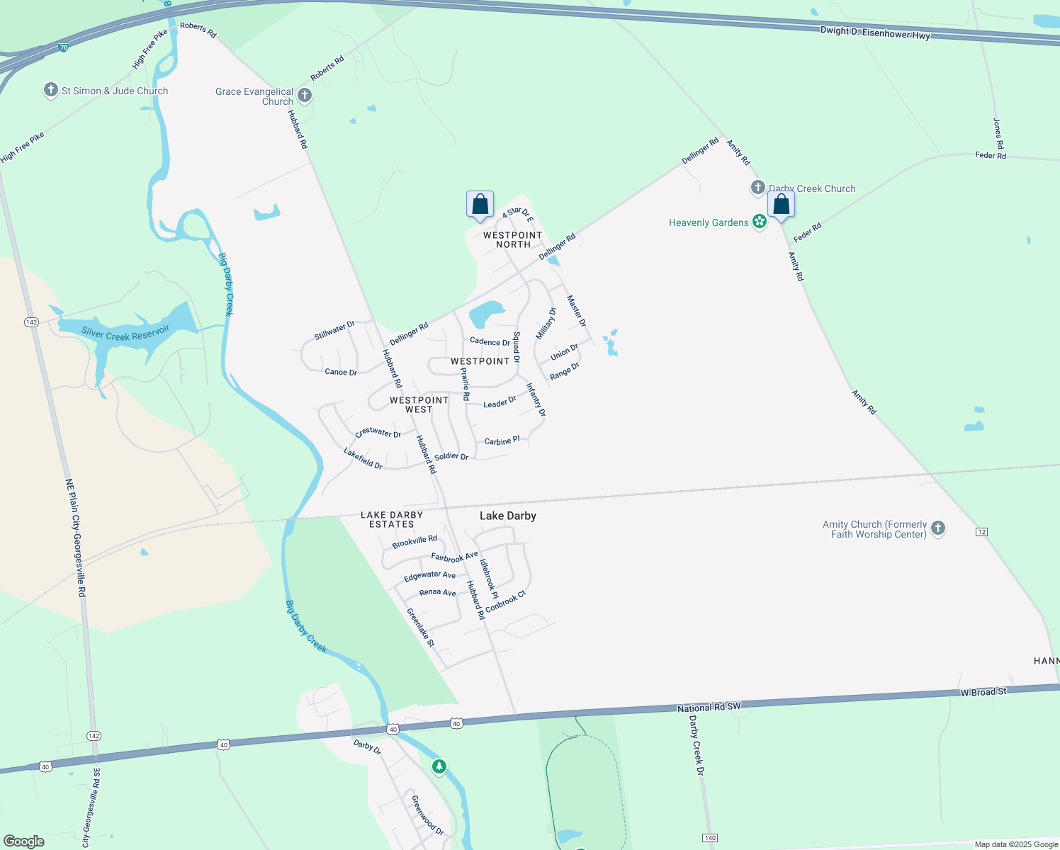 map of restaurants, bars, coffee shops, grocery stores, and more near 641 Infantry Dr in Galloway