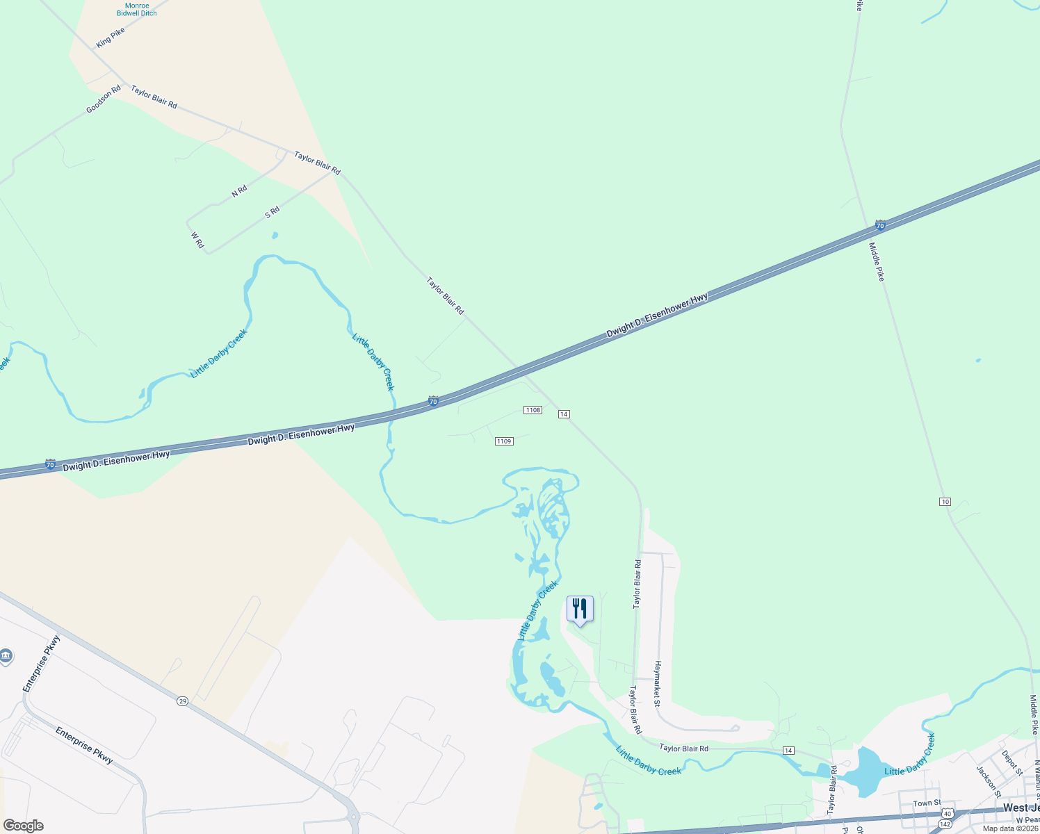 map of restaurants, bars, coffee shops, grocery stores, and more near 7055 Fayette Drive in West Jefferson