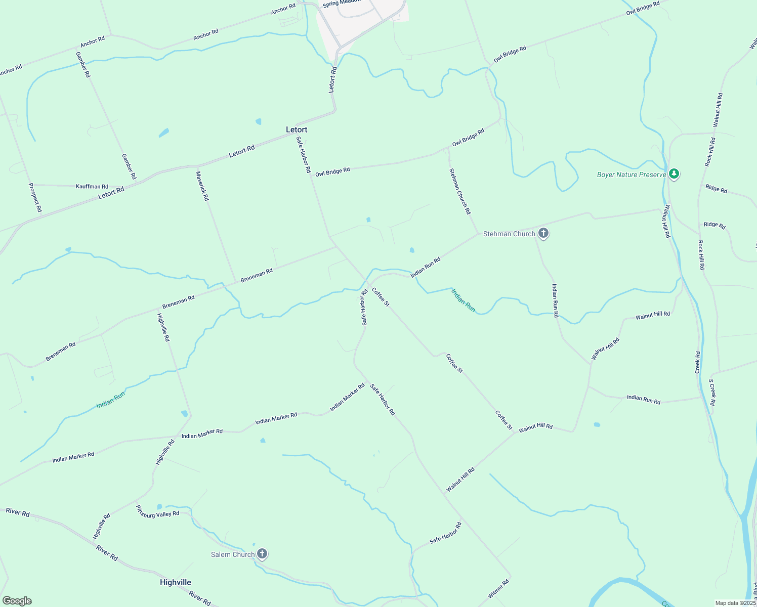 map of restaurants, bars, coffee shops, grocery stores, and more near 120 Coffee Street in Millersville