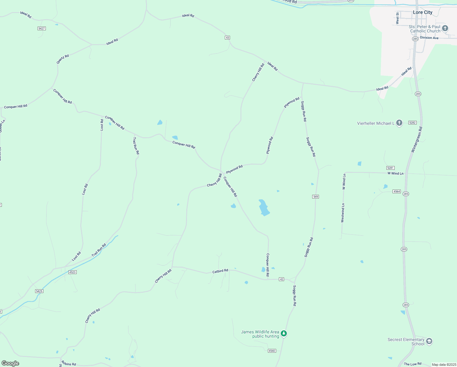 map of restaurants, bars, coffee shops, grocery stores, and more near 13555 Conquer Hill Road in Byesville