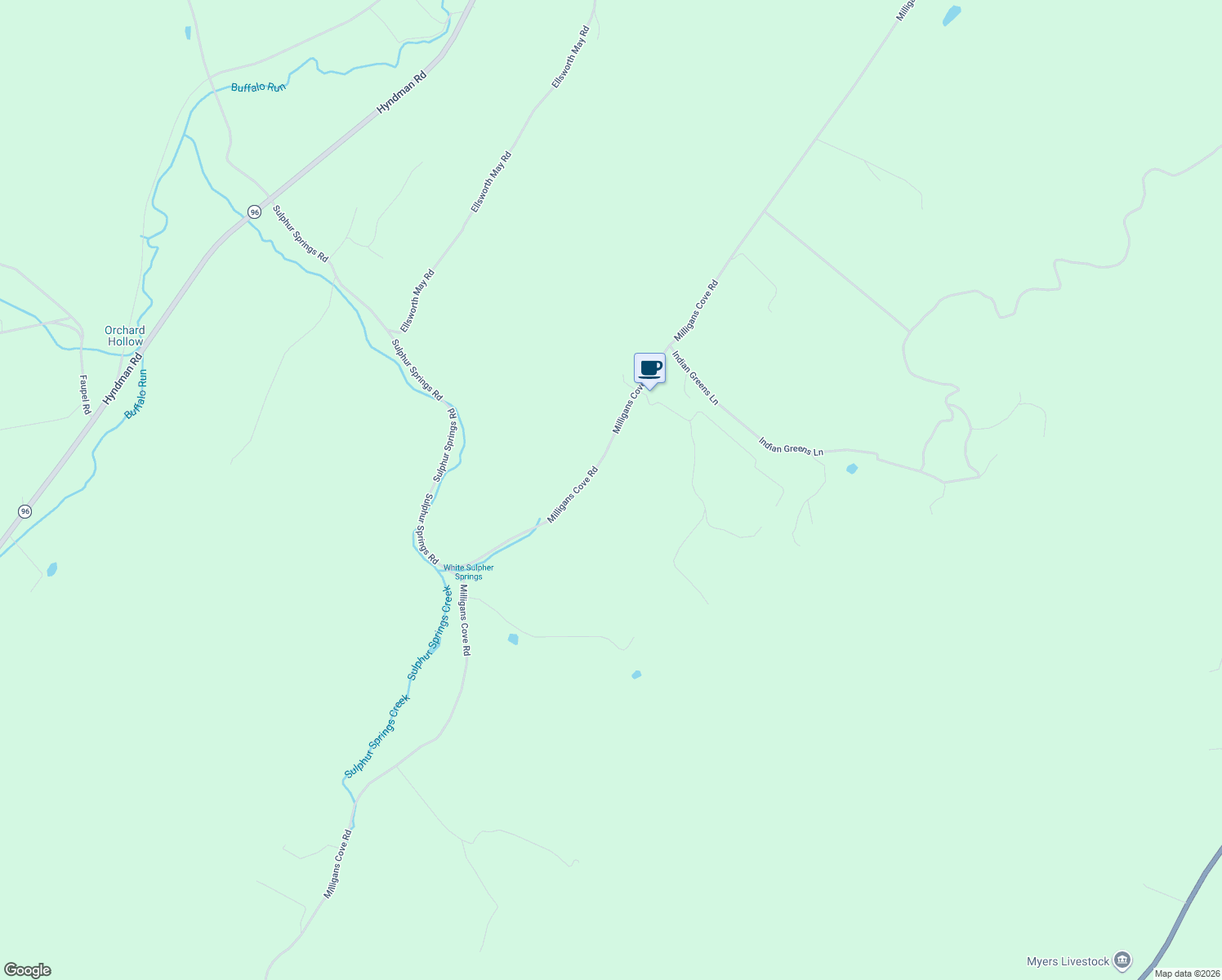 map of restaurants, bars, coffee shops, grocery stores, and more near 4798 Milligans Cove Road in Manns Choice